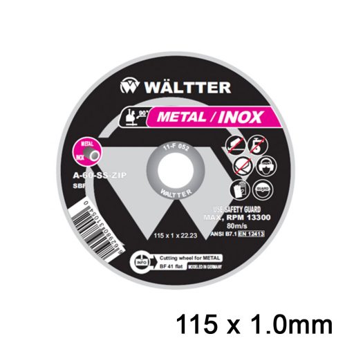 Δίσκοι Κοπής Σιδήρου / INOX WALTTER 115×1.0mm