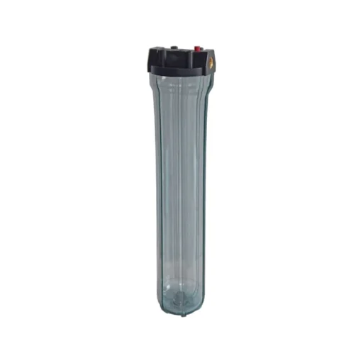 Μονή φιλτροθήκη 2Μ διάφανη πλαστική slim 20″ – 1″ με ορειχάλκινο σπείρωμα