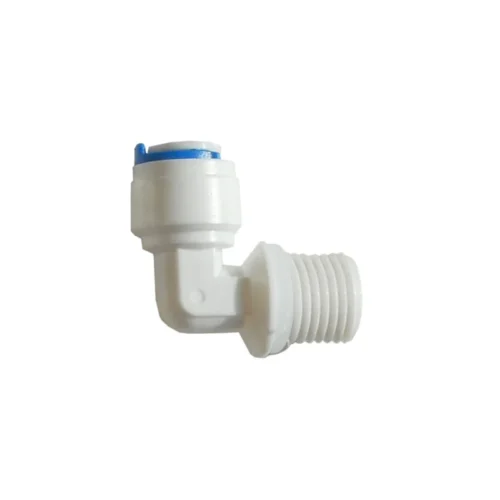 EW-095-0201-SITE Ρακόρ πλαστικό γωνία 1/4″ αρσ. – 1/4″ σωλ. κουμπωτό